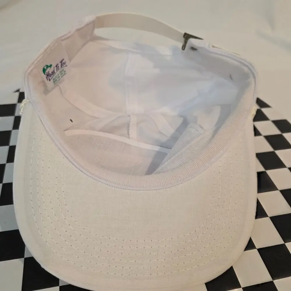 Vintage 90s Los Alamitos Race Course Horse Racing White Rope Strapback Hat - Picture 5 of 6
